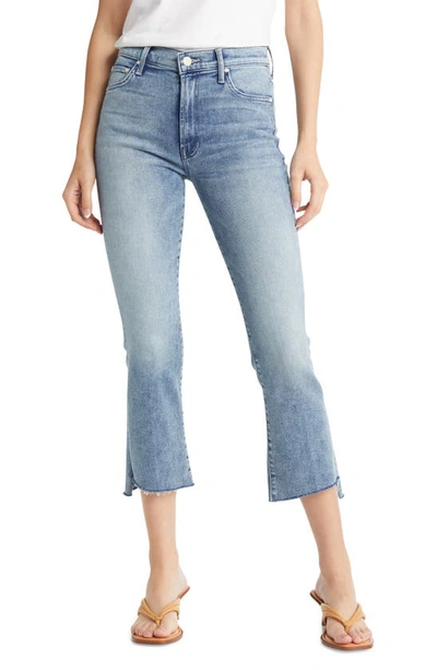 Mother The Insider High Waist Crop Step Fray Jeans In Twice Shy