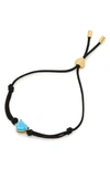 Kate Spade Gold-tone Birthday Gemstone Heart Slider Bracelet In December - Turquoise