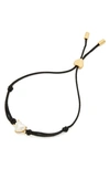 Kate Spade Gold-tone Birthday Gemstone Heart Slider Bracelet In White