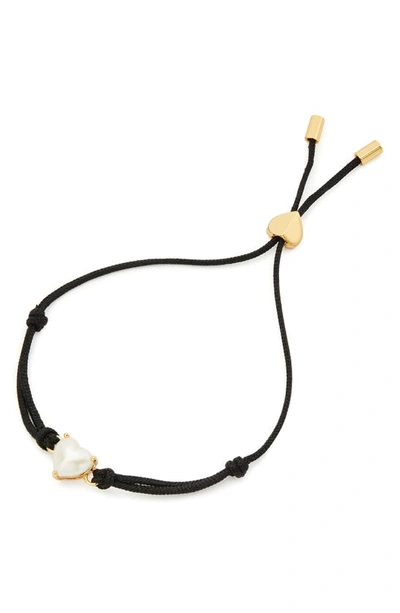 Kate Spade Gold-tone Birthday Gemstone Heart Slider Bracelet In June - Pearl