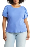 1.state Puff Sleeve Top In Baja Blue