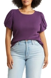 1.state Puff Sleeve Top In Plum Purple