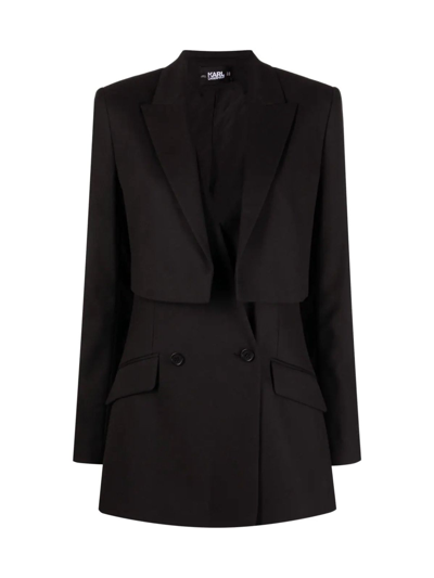 Karl Lagerfeld Women's  Black Other Materials Blazer