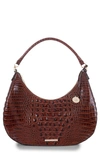 Brahmin Bekka Croc Embossed Leather Shoulder Bag In Pecan