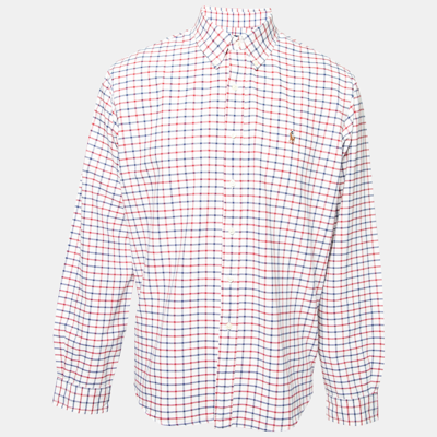 Pre-owned Polo Ralph Lauren White Checked Cotton Button Front Shirt Xl