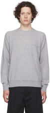 Officine Generale Slater Merino Wool Sweater In Heather Grey