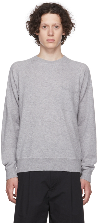 Officine Generale Slater Merino Wool Jumper In Grey