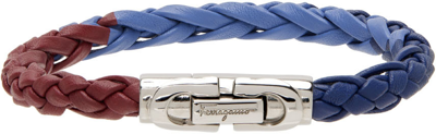 Ferragamo Large Gancini Tri-color Braided Bracelet In Multicolor