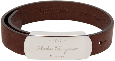 Ferragamo Brown Leather 1927 Bracelet