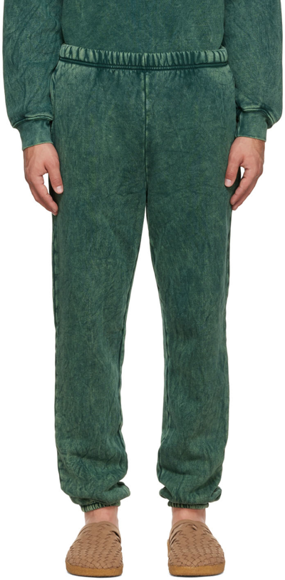 Les Tien Green Cotton Lounge Pants In Emerald Stone Mw