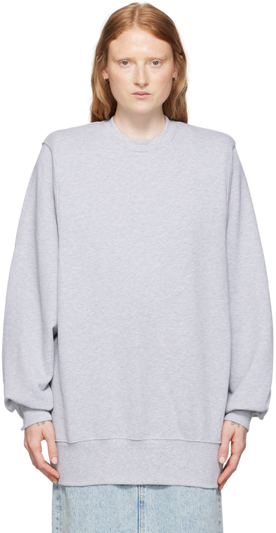 Wardrobe.nyc Gray French Terry Sweater In Grey Marl