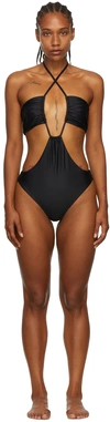 Rosetta Getty Black Recycled Polyester One-piece Swimsuit In Black