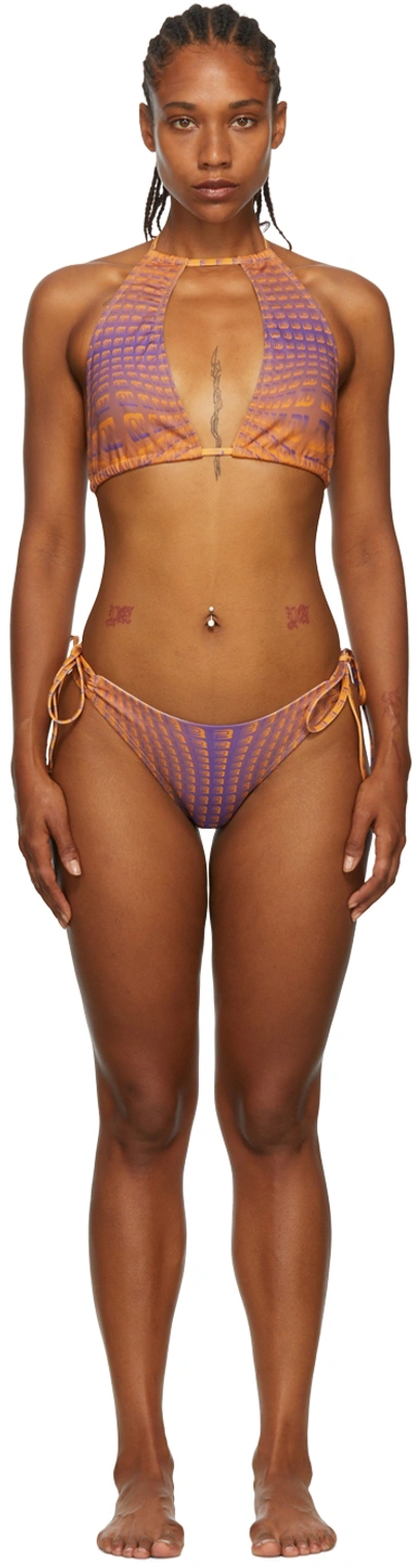 Barragan Ssense Exclusive Orange & Purple Ambra Bikini In Purple/orange