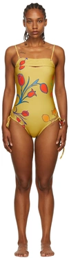 Barragan Ssense Exclusive Yellow Peeka One-piece Swimsuit In Yellow