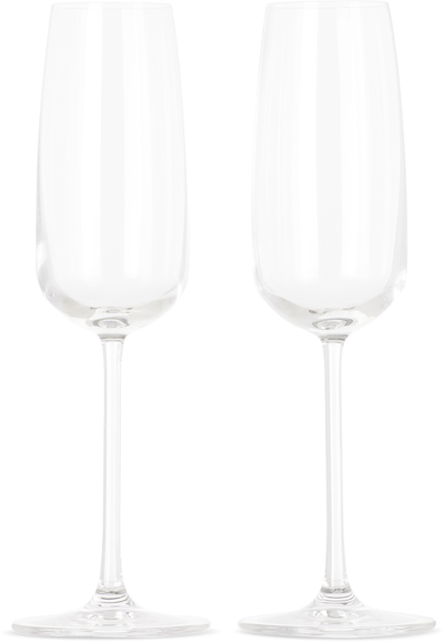 Nude Glass Set Of 2 Mirage Champagne Glasses In Clear