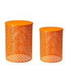 Glitzhome Multi-functional Metal Garden Stool Or Plant Stand Or Accent Table, Set Of 2