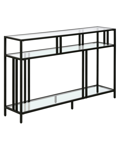 Hudson & Canal Cortland 48" Console Table With Shelves In Blackened Bronze