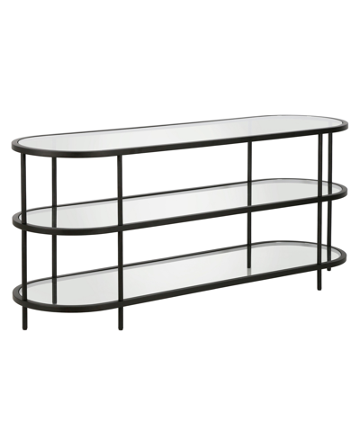 Hudson & Canal Leif 55" Oval Tv Stand In Blackened Bronze