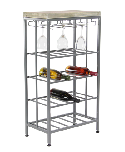 Rosemary Lane Contemporary Metal Wine Storage In Gray