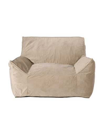 Noble House Loubar Modern Bean Bag Chair With Armrests