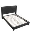 Best Master Furniture Valentina Piece Upholstered Linen Blend Wingback Platform Bed, California King
