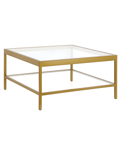 Hudson & Canal Alexis 32" Square Coffee Table In Brass