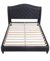 Best Master Furniture Frances Upholstered Linen Blend Platform Bed, Queen