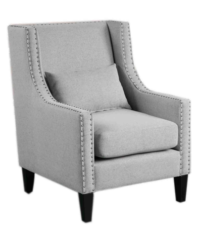 Best Master Furniture Glenn With Nailhead Trim Arm Chair In Light Gray