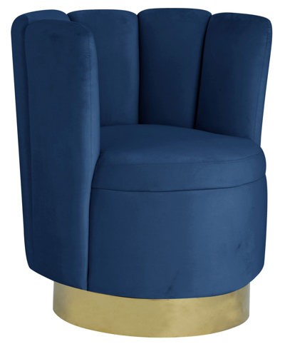 Best Master Furniture Ellis Upholstered Swivel Accent Chair In Blue