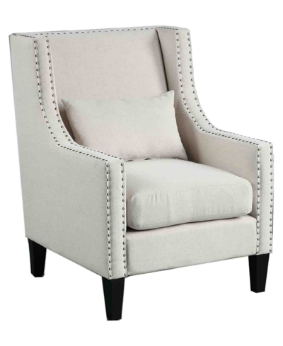 Best Master Furniture Glenn With Nailhead Trim Arm Chair In Beige