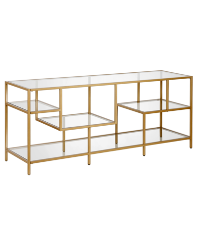 Hudson & Canal Deveraux 58" Tv Stand With Shelves In Brass