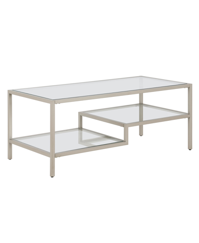 Hudson & Canal Lovett Coffee Table, 45" X 20" In Satin Nickel