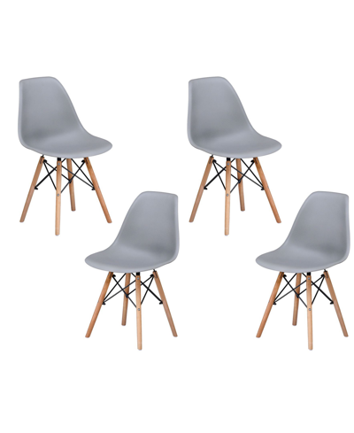 Best Master Furniture Mickey Modern Dining Chairs, Set Of 4 In Gray
