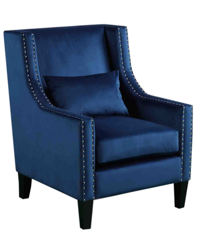 Best Master Furniture Glenn With Nailhead Trim Arm Chair In Blue