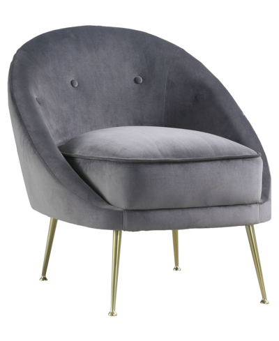 Best Master Furniture Olivia Velour With Legs Accent Chair In Gray