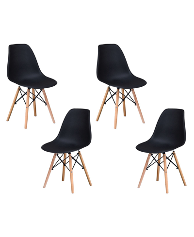 Best Master Furniture Mickey Modern Dining Chairs, Set Of 4 In Black