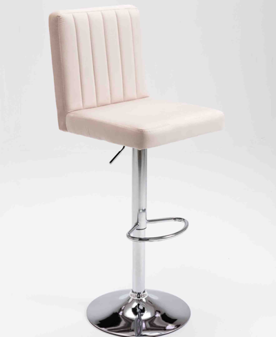 Best Master Furniture Yorkie Upholstered Modern Swivel Bar Stool, Set Of 2 In Beige