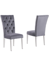 Best Master Furniture Layla Modern Velvet Upholstered Side Chairs In Gray (set Of 2)