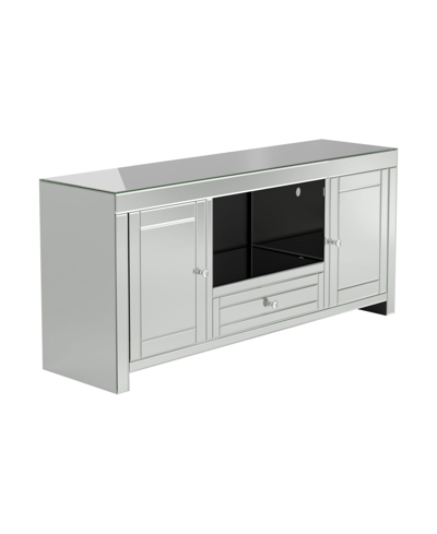 Furniture 2-door Tv Console In Silver-tone