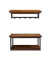ALATERRE FURNITURE CLAREMONT RUSTIC WOOD COAT HOOK AND BENCH SET
