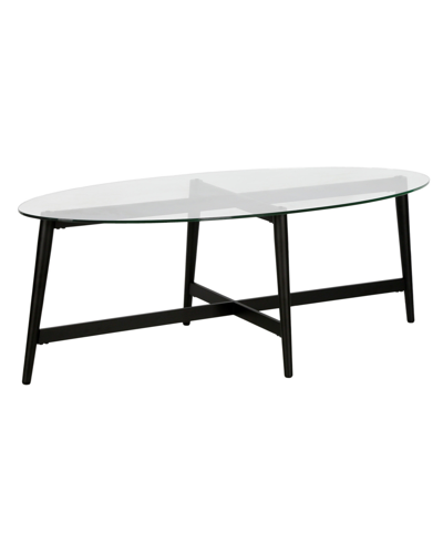 Hudson & Canal Olson Oval Coffee Table, 50.5" X 23.5" In Blackened Bronze