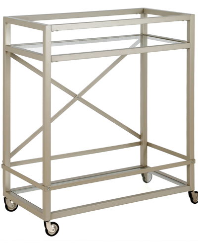 Hudson & Canal Wilson Bar Cart, 30" X 15" In Satin Nickel