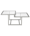 Hudson & Canal Amalie 2-tier Satin Coffee Table, 43" X 23"