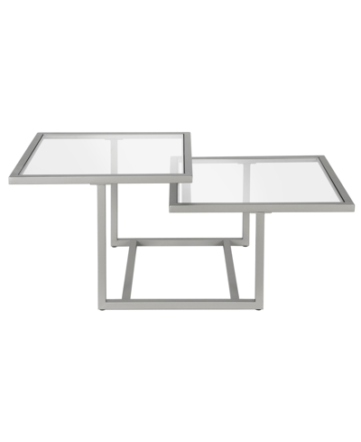 Hudson & Canal Amalie 2-tier Satin Coffee Table, 43" X 23" In Nickel
