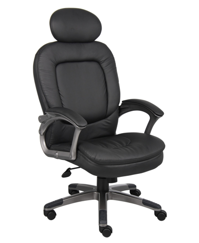 Boss Office Products Executive Pillow Top Chair W/ Headrest In Black