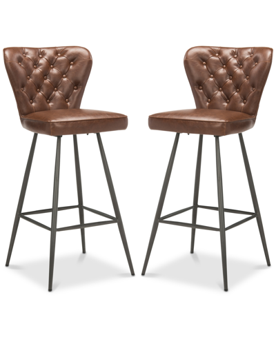 Safavieh Reindi Bar Stool (set Of 2) In Burgundy