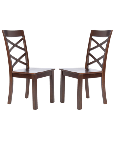 Safavieh Ainslee Set Of 2 Dining Chairs In Brown