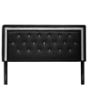 Best Master Furniture Maria Faux Leather Upholstered Headboard Tufted Crystals Rhinestone, Full/queen