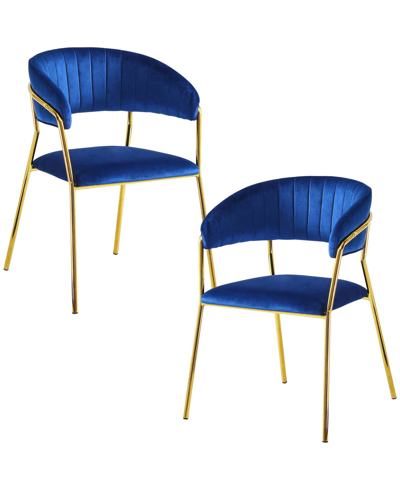 Best Master Furniture Bellai Chairs, Set Of 2 In Blue
