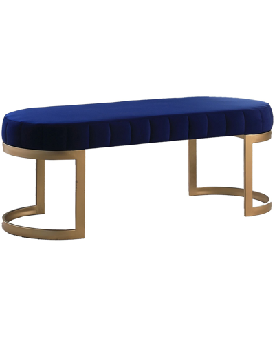 Best Master Furniture Krista Glam Accent Bench In Blue